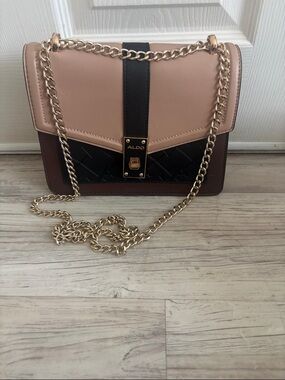 ALDO Signature Crossbody Monogram Bag Gold Chain Strap